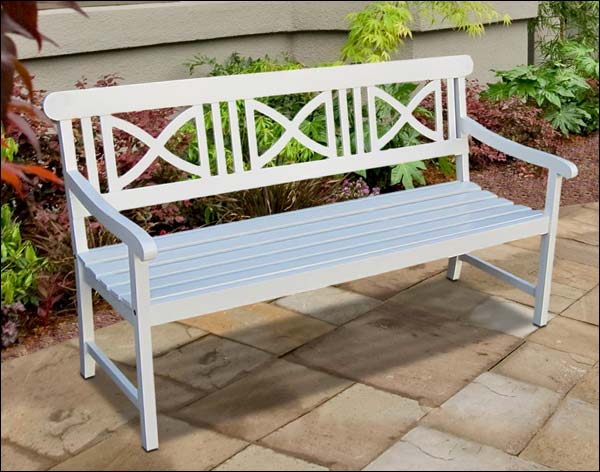 White Acacia Crossback Bench