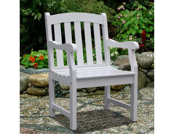 White Acacia Curved Top Armchair