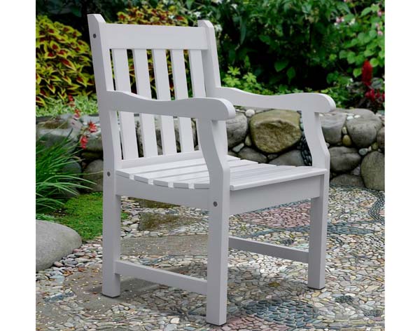 White Acacia Straight Top Armchair