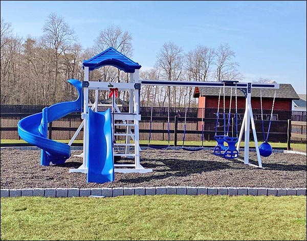 Landslide Vinyl Playset w/ Climbing Set & Rock Wall