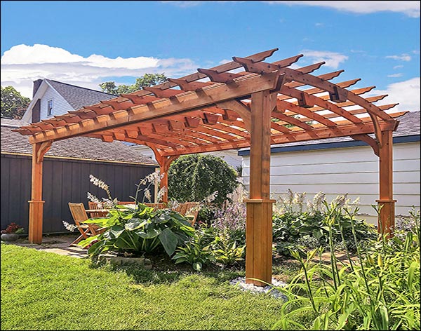 Red Cedar Free Standing Arched Pergolas