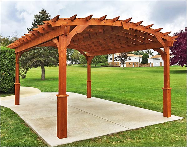 Red Cedar Free Standing Arched Pergolas