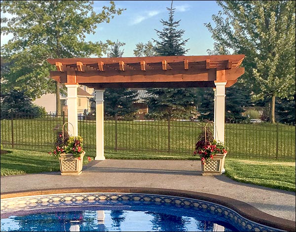 Rough Cut Cedar Free Standing Oasis Pergola