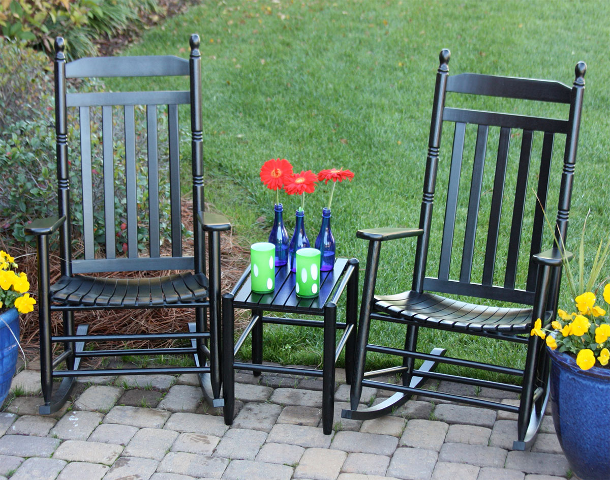 Featured image of post Outdoor Rocking Chair Set With Table / This rocking chair set includes two wood rocking chairs and a coffee table, available for 2 people to relax.