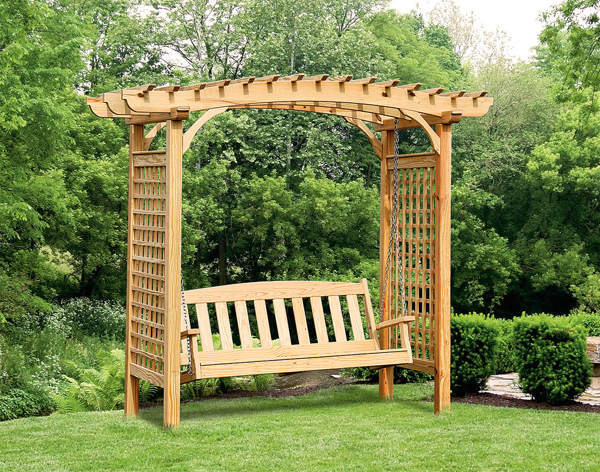 Treated Pine Greenfield Arbor and Swing Set