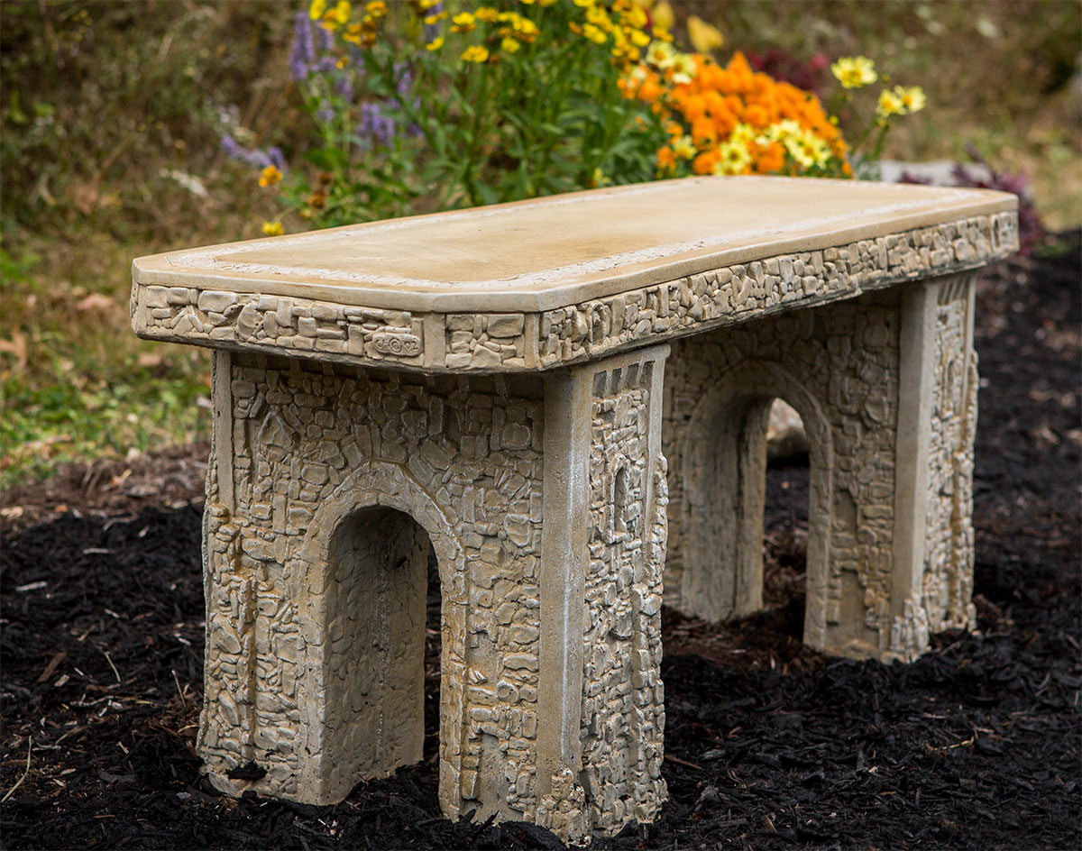 40" Concrete Garden Bench