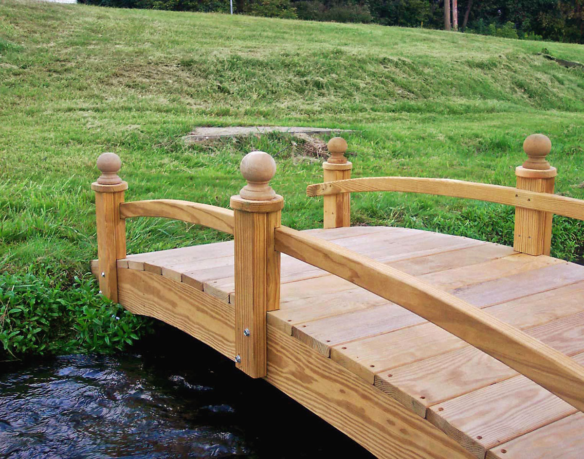 Treated Pine Amelia Single Rail Garden Bridge