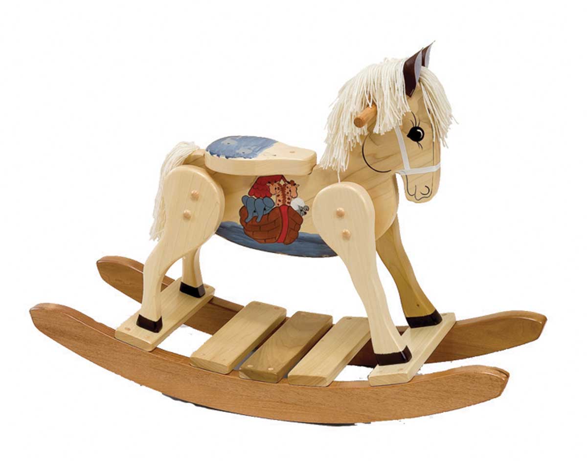 wooden noah's ark painted rocking horse