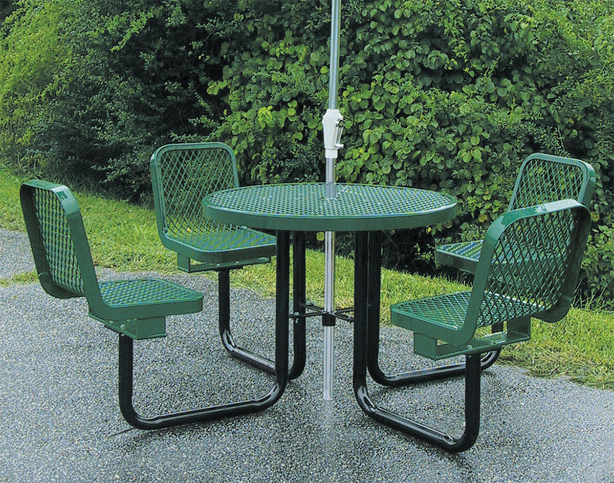 Outdoor table with attached seating 2025