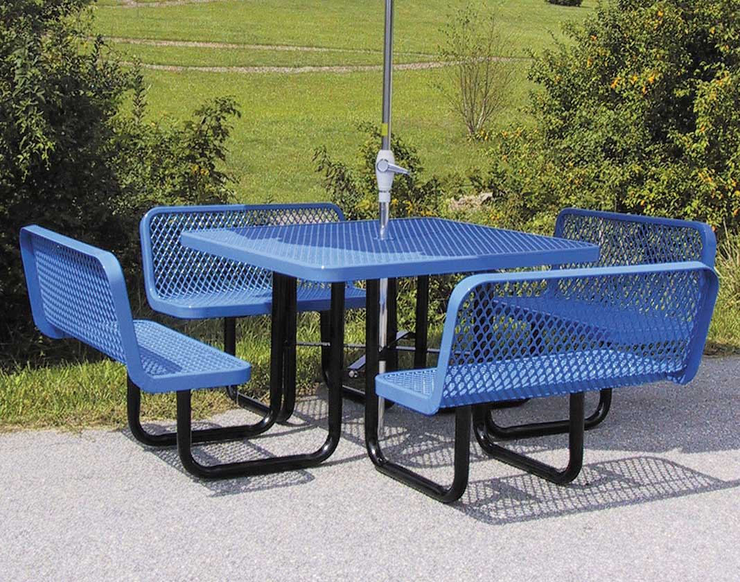 46 Square Perforated Metal Portable Table